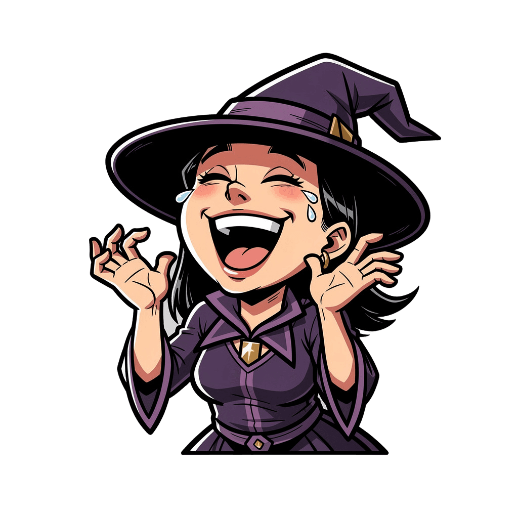 Witch — laughing Witch Twitch emote — laughing, Comic style