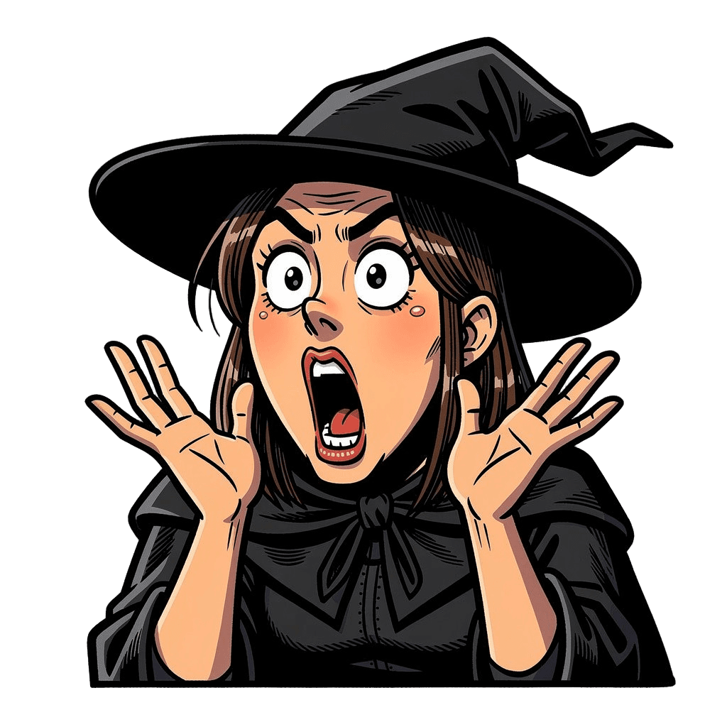 Witch — surprised Witch Twitch emote — surprised, Comic style
