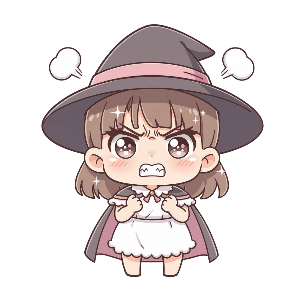 Witch — angry Witch Twitch emote — angry, Kawaii style