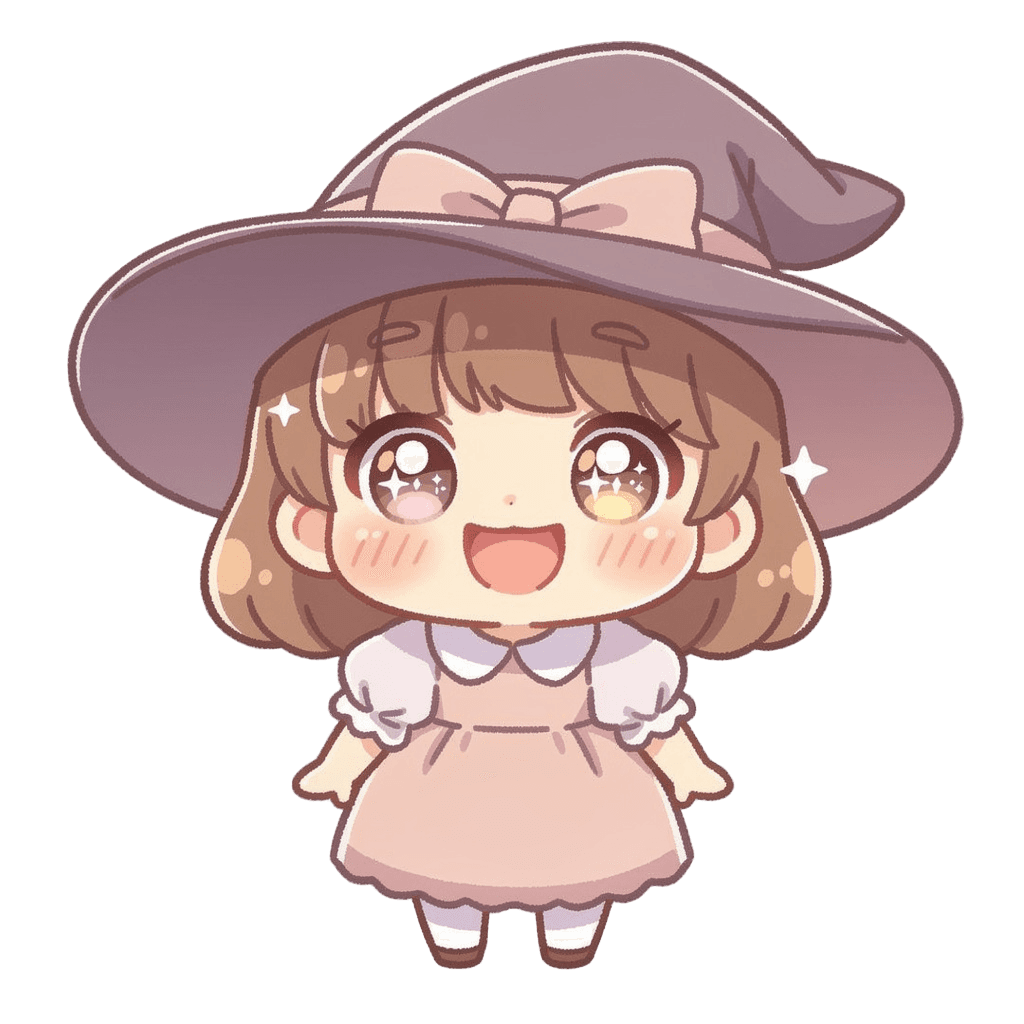 Witch — happy Witch Twitch emote — happy, Kawaii style