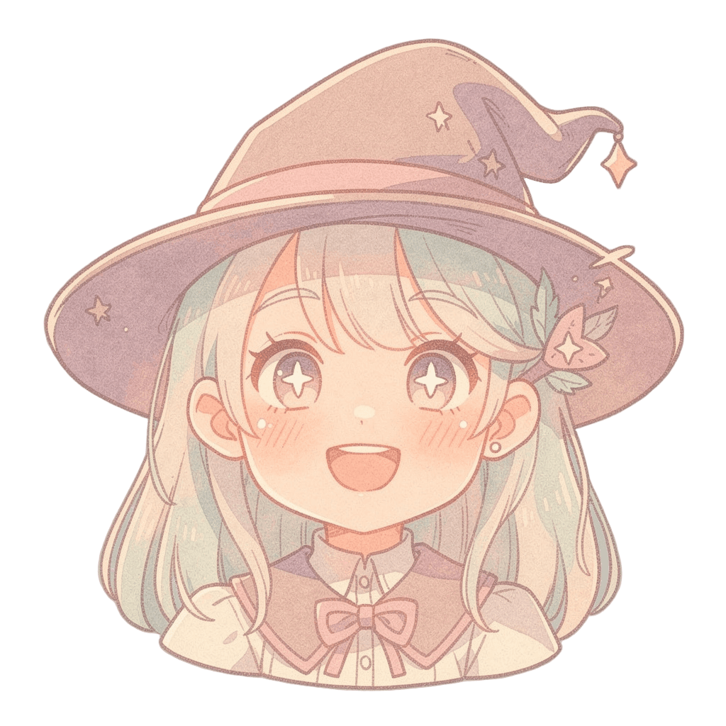 Witch — happy Witch Twitch emote — happy, Pastel style
