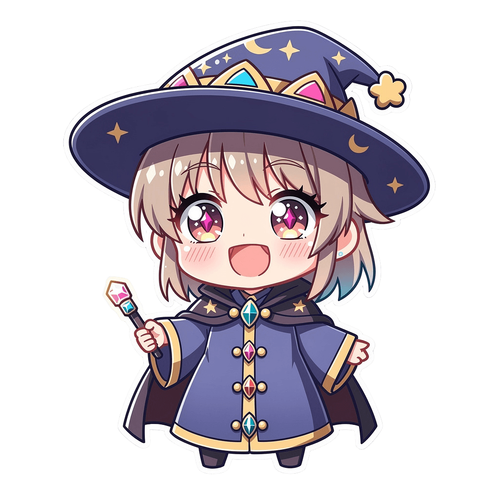 Wizard — happy Wizard Twitch emote — happy, Anime style