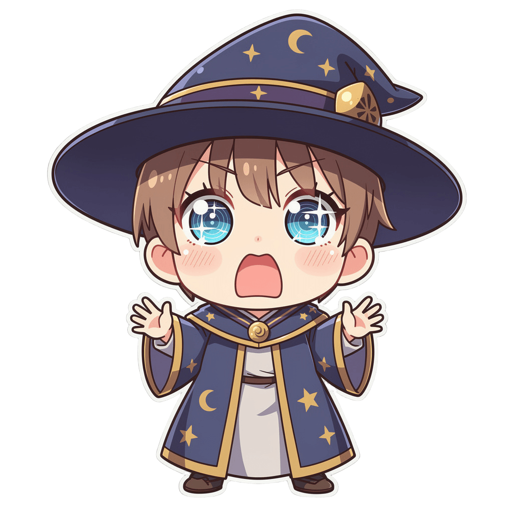 Wizard — surprised Wizard Twitch emote — surprised, Anime style