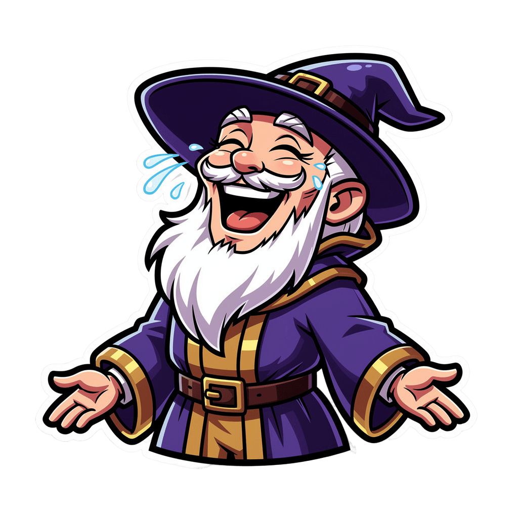 Wizard — laughing Wizard Twitch emote — laughing, Cartoon style