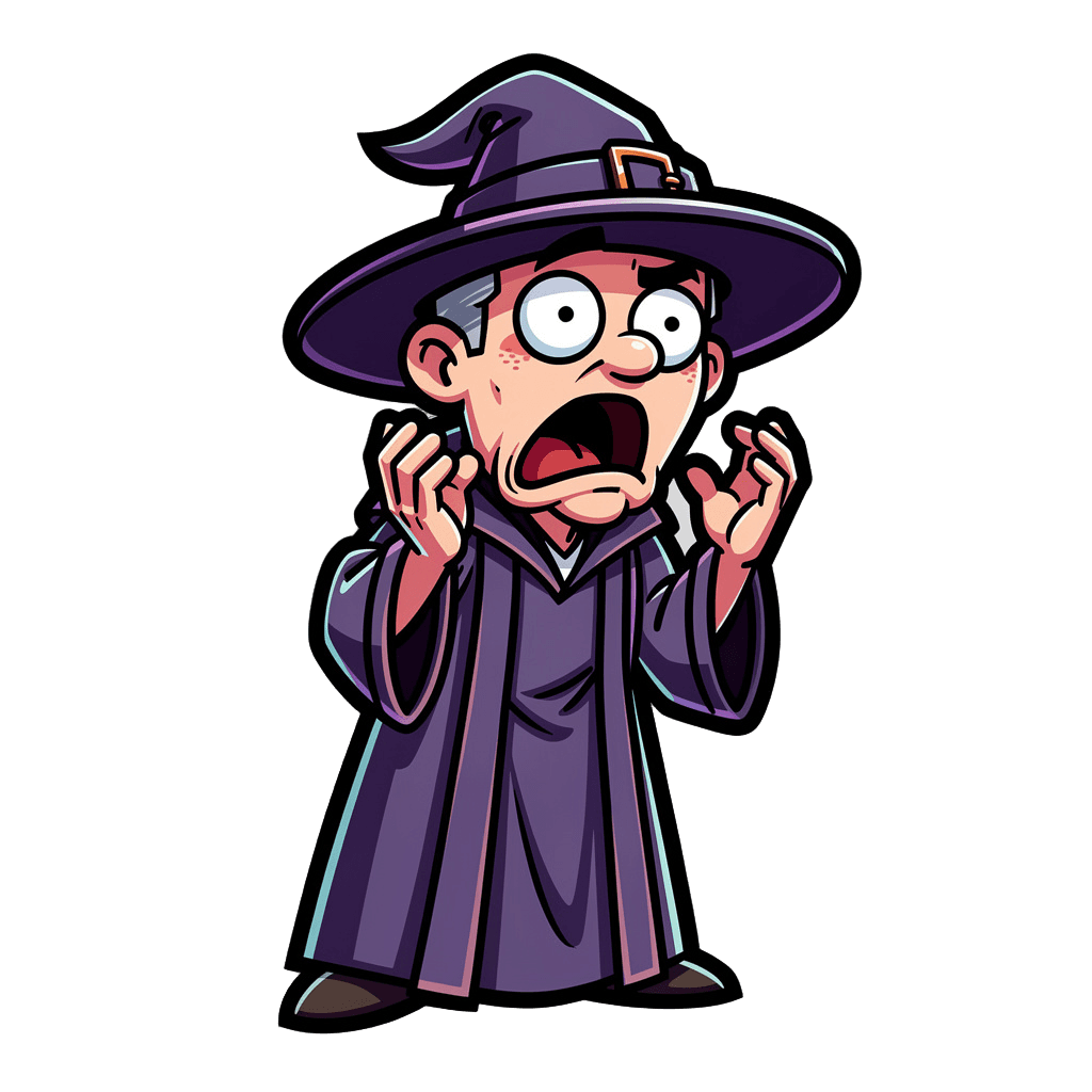 Wizard — surprised Wizard Twitch emote — surprised, Cartoon style