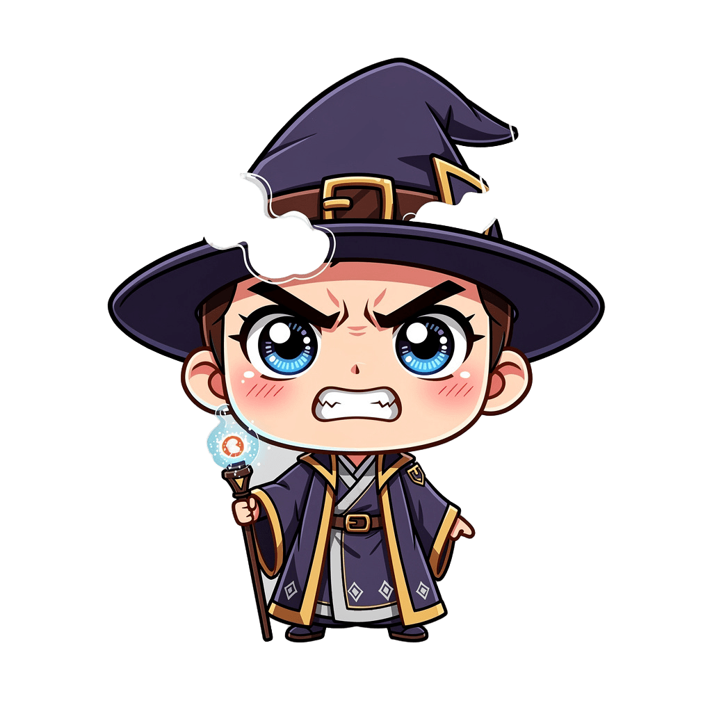 Wizard — angry Wizard Twitch emote — angry, Chibi style
