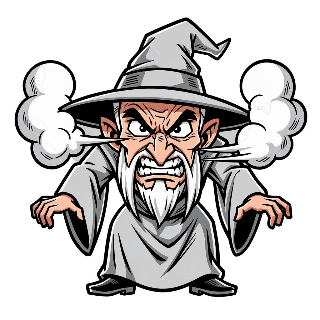 Wizard — angry Wizard Twitch emote — angry, Comic style