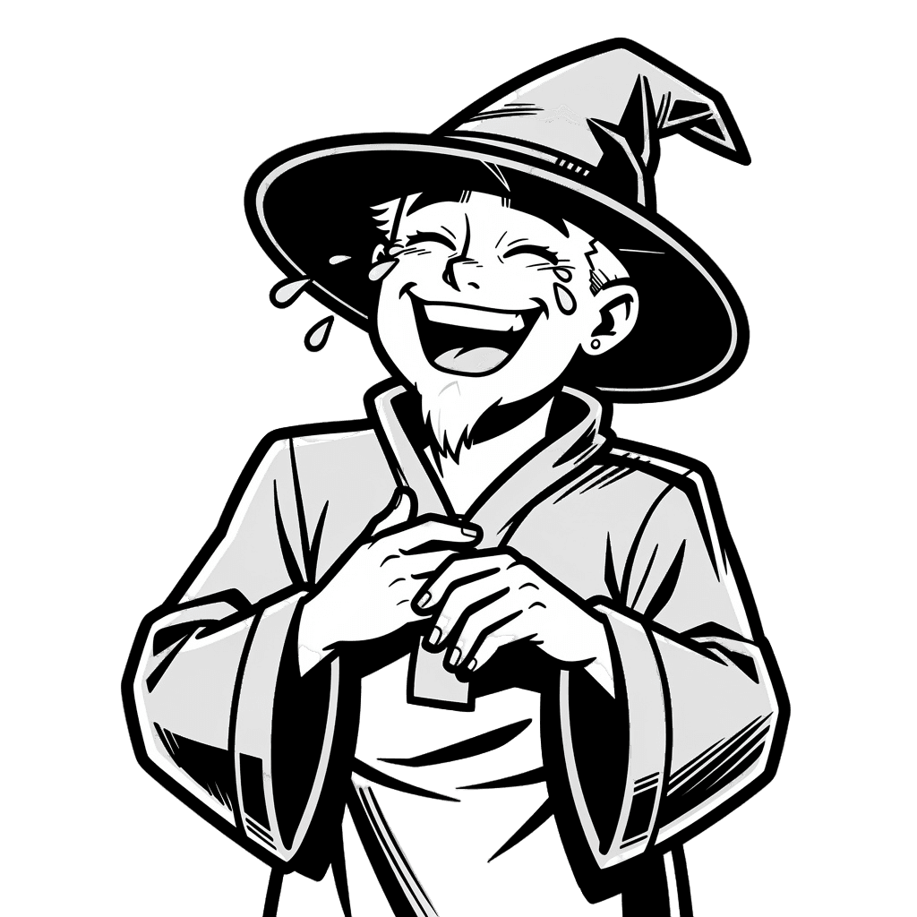 Wizard — laughing Wizard Twitch emote — laughing, Comic style