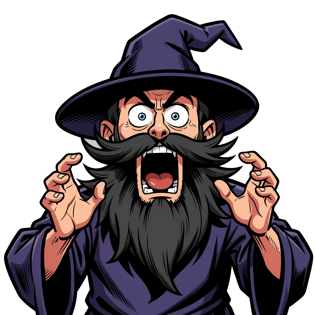 Wizard — surprised Wizard Twitch emote — surprised, Comic style