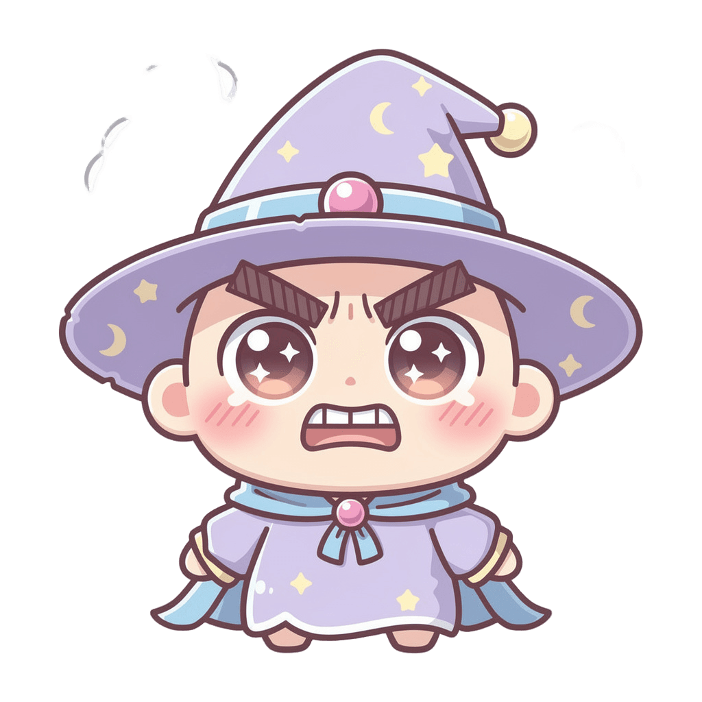 Wizard — angry Wizard Twitch emote — angry, Kawaii style