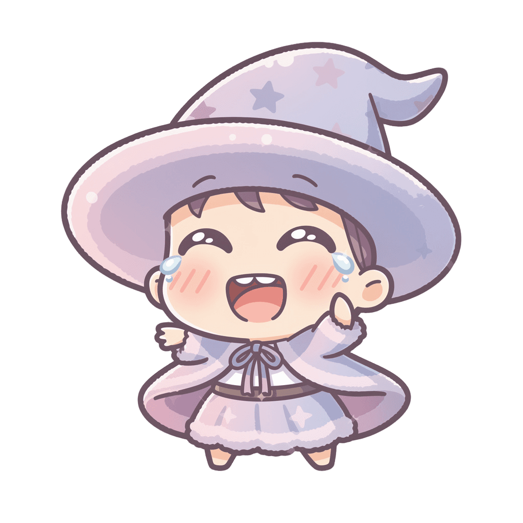 Wizard — laughing Wizard Twitch emote — laughing, Kawaii style