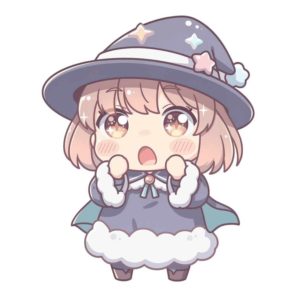 Wizard — surprised Wizard Twitch emote — surprised, Kawaii style