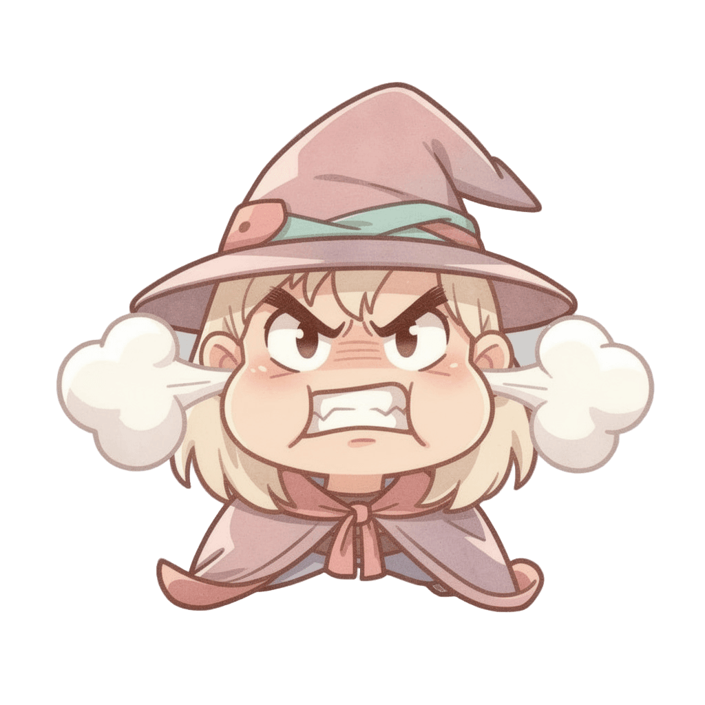 Wizard — angry Wizard Twitch emote — angry, Pastel style