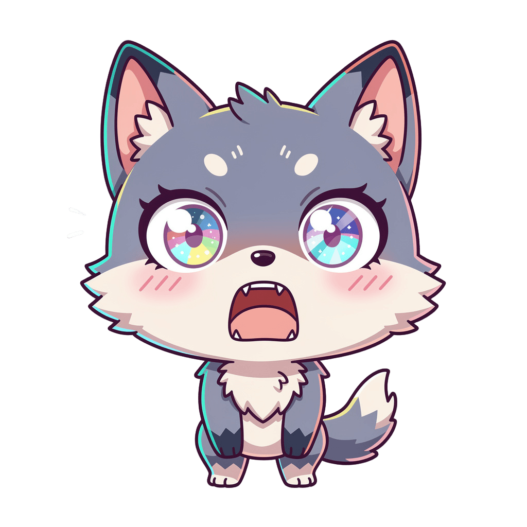 Wolf — surprised Wolf Twitch emote — surprised, Anime style