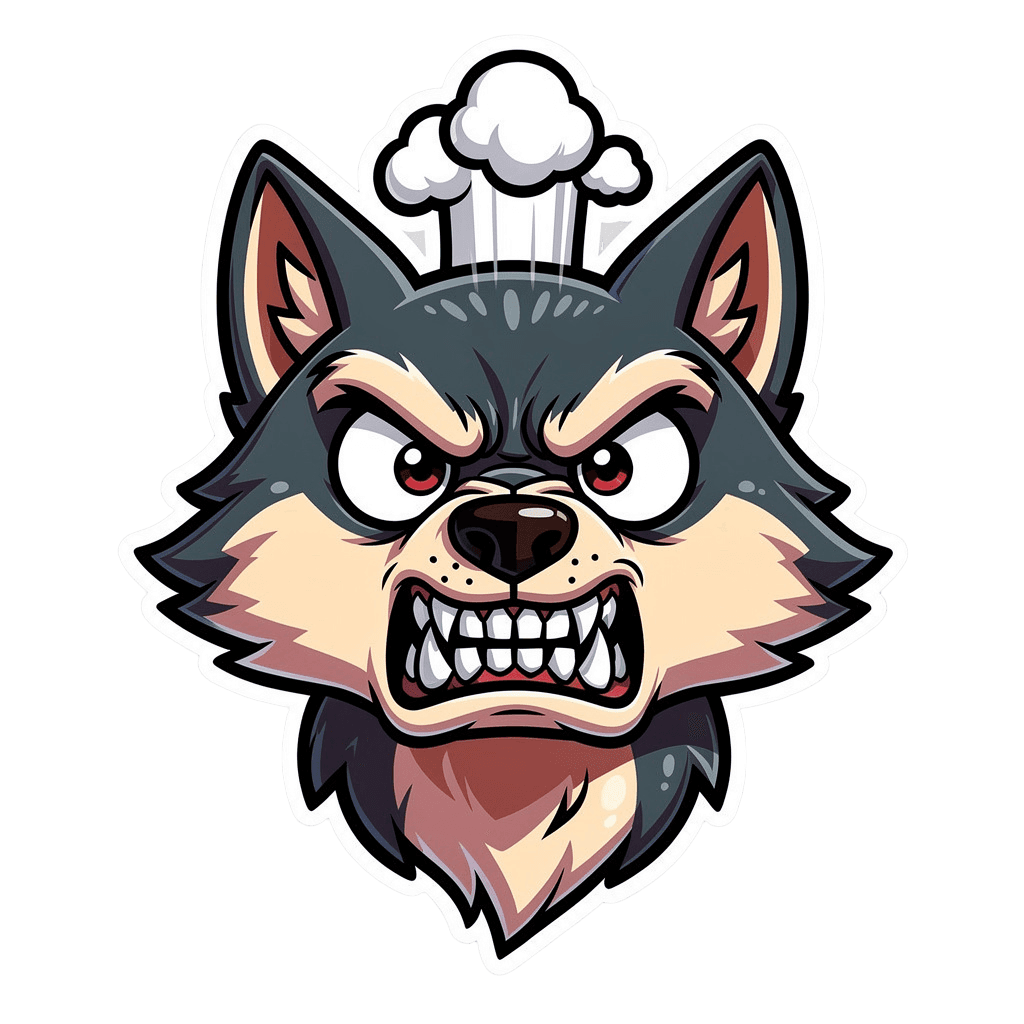 Wolf — angry Wolf Twitch emote — angry, Cartoon style