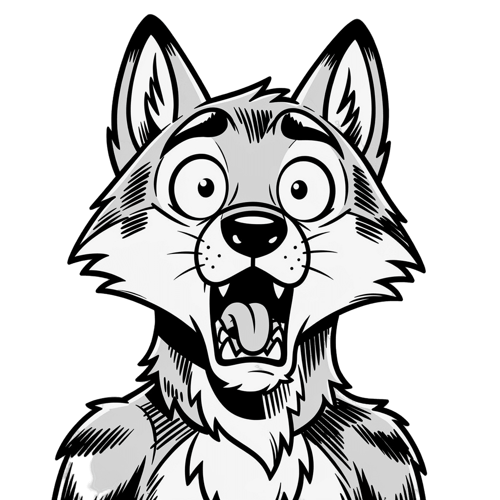 Wolf — surprised Wolf Twitch emote — surprised, Comic style