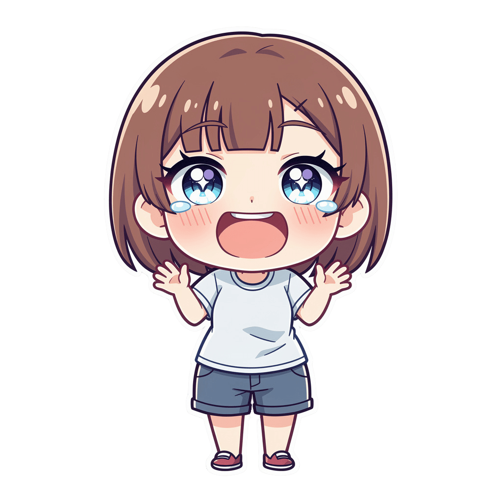 Woman — laughing Woman Twitch emote — laughing, Anime style