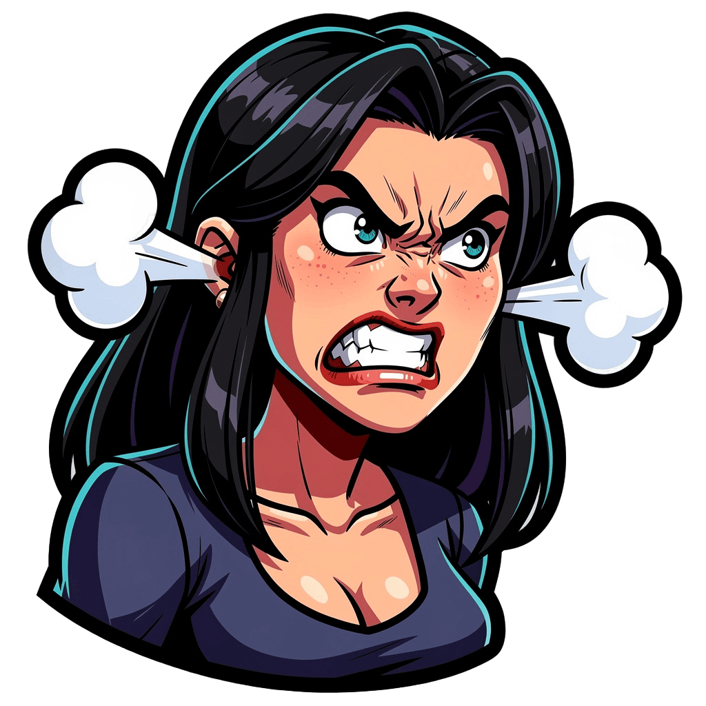 Woman — angry Woman Twitch emote — angry, Cartoon style