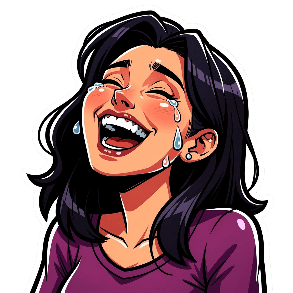 Woman — laughing Woman Twitch emote — laughing, Cartoon style