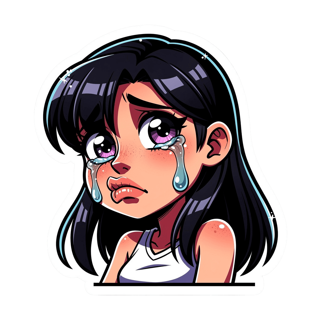 Woman — sad Woman Twitch emote — sad, Cartoon style