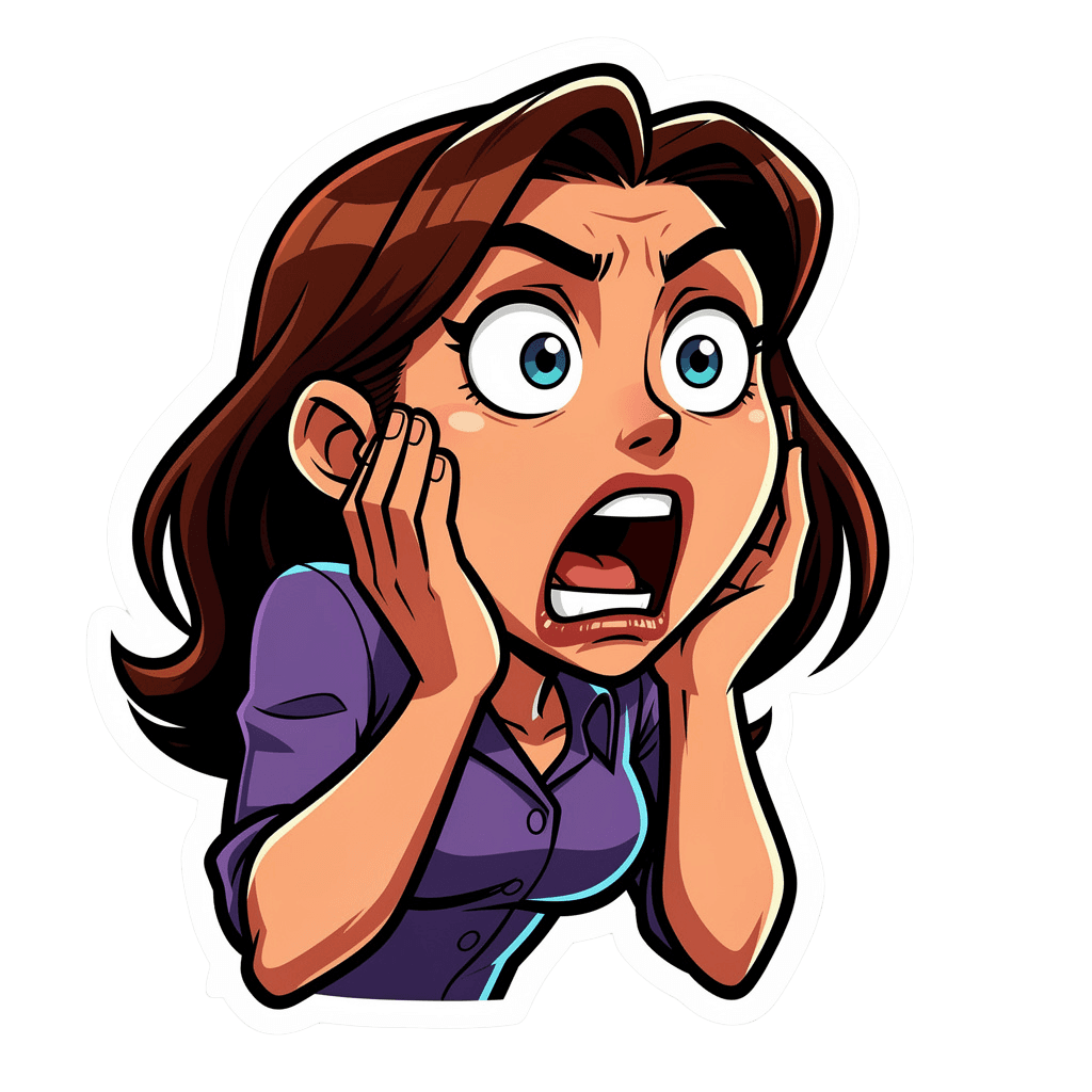 Woman — surprised Woman Twitch emote — surprised, Cartoon style