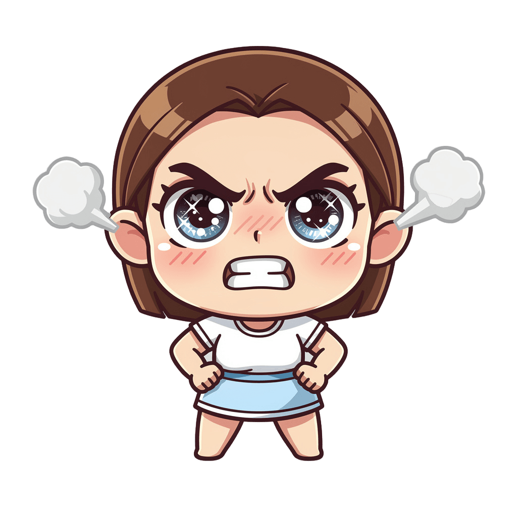 Woman — angry Woman Twitch emote — angry, Chibi style
