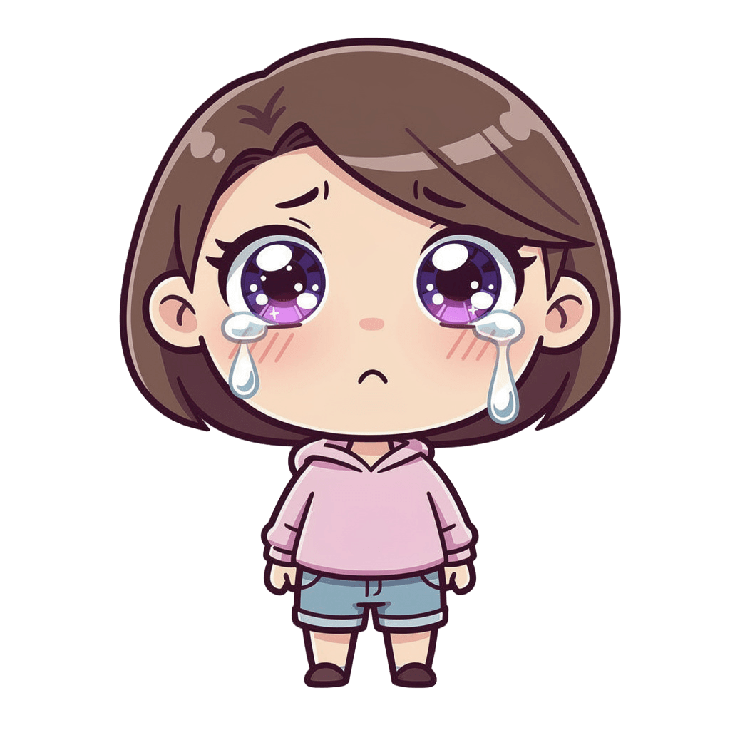 Woman — sad Woman Twitch emote — sad, Chibi style