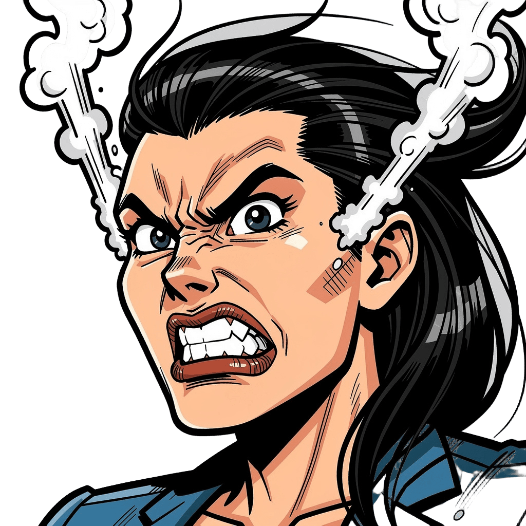 Woman — angry Woman Twitch emote — angry, Comic style