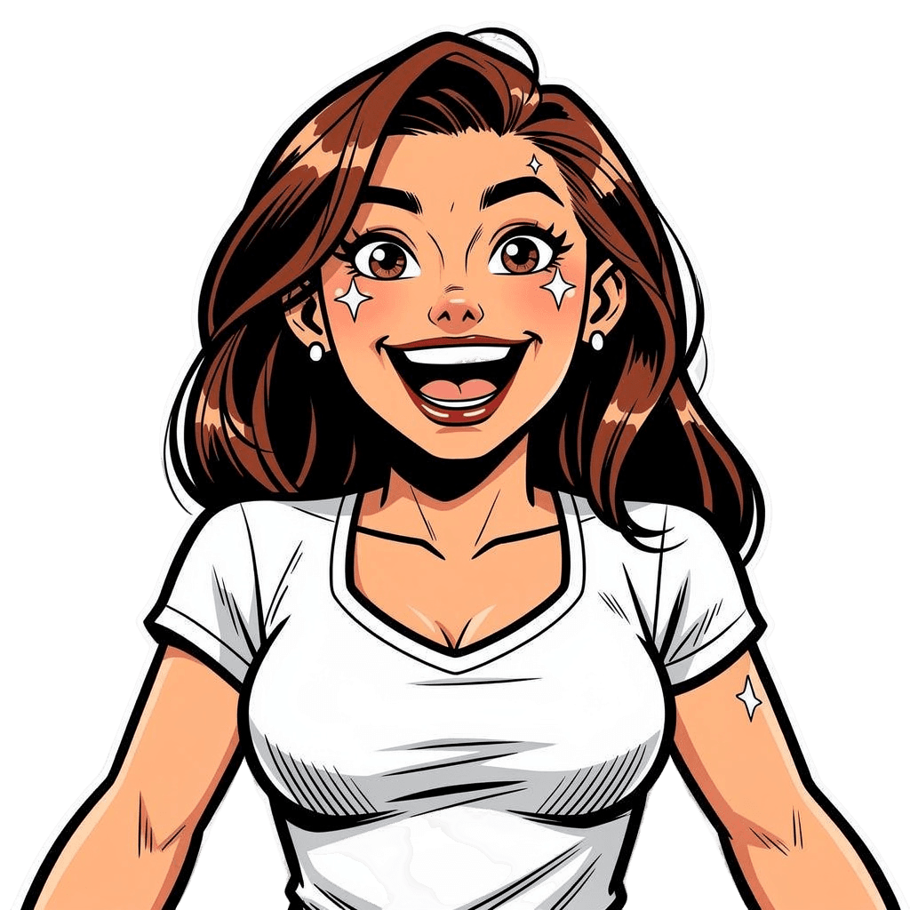 Woman — happy Woman Twitch emote — happy, Comic style