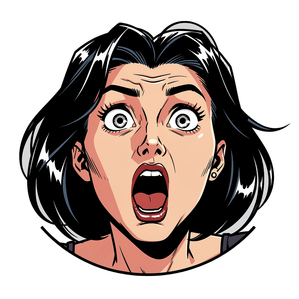 Woman — surprised Woman Twitch emote — surprised, Comic style