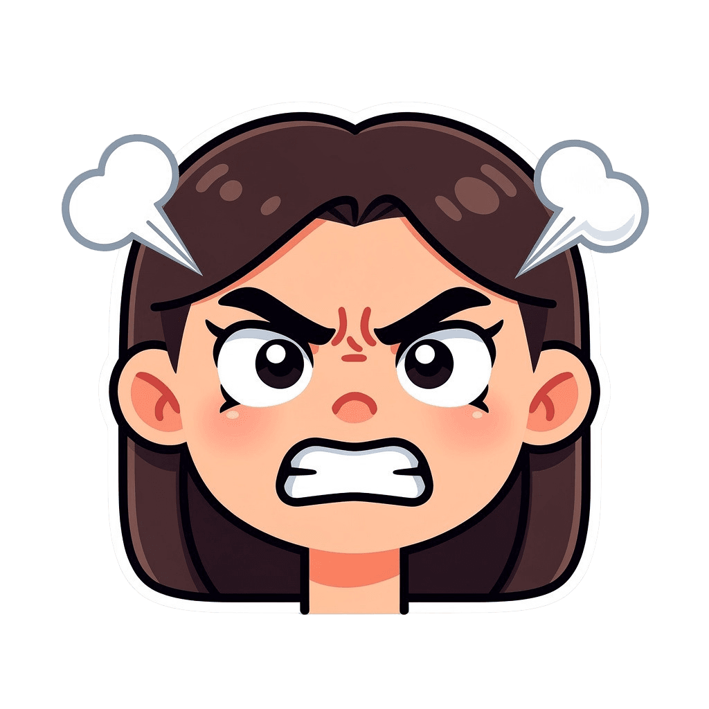 Woman — angry Woman Twitch emote — angry, Sticker style