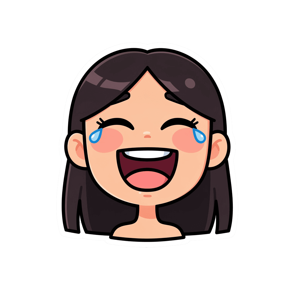 Woman — laughing Woman Twitch emote — laughing, Sticker style