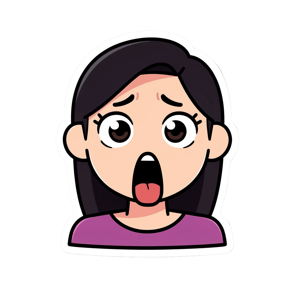 Woman — surprised Woman Twitch emote — surprised, Sticker style