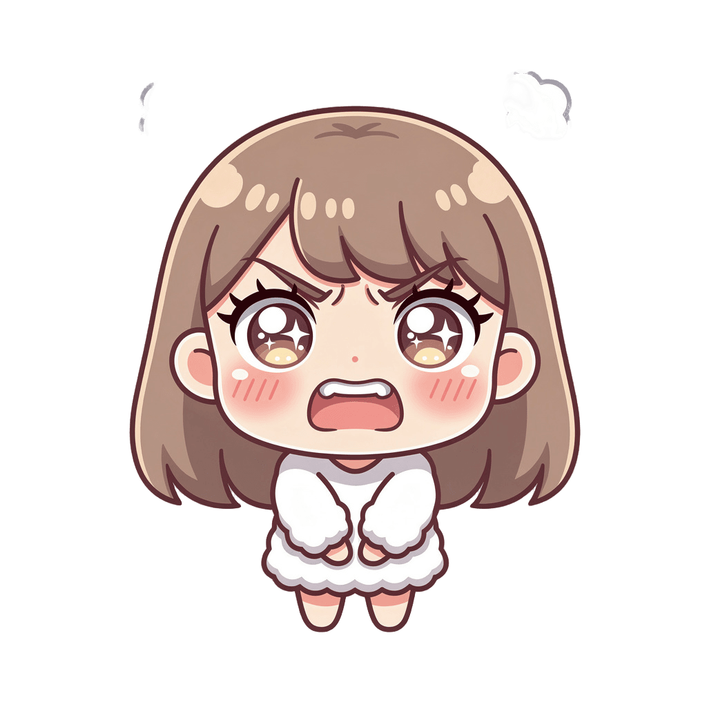 Woman — angry Woman Twitch emote — angry, Kawaii style