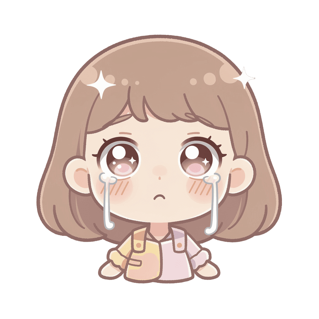 Woman — sad Woman Twitch emote — sad, Kawaii style
