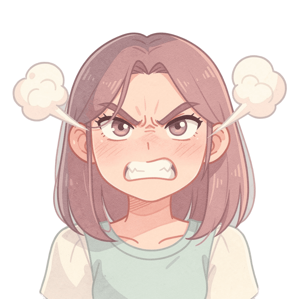 Woman — angry Woman Twitch emote — angry, Pastel style