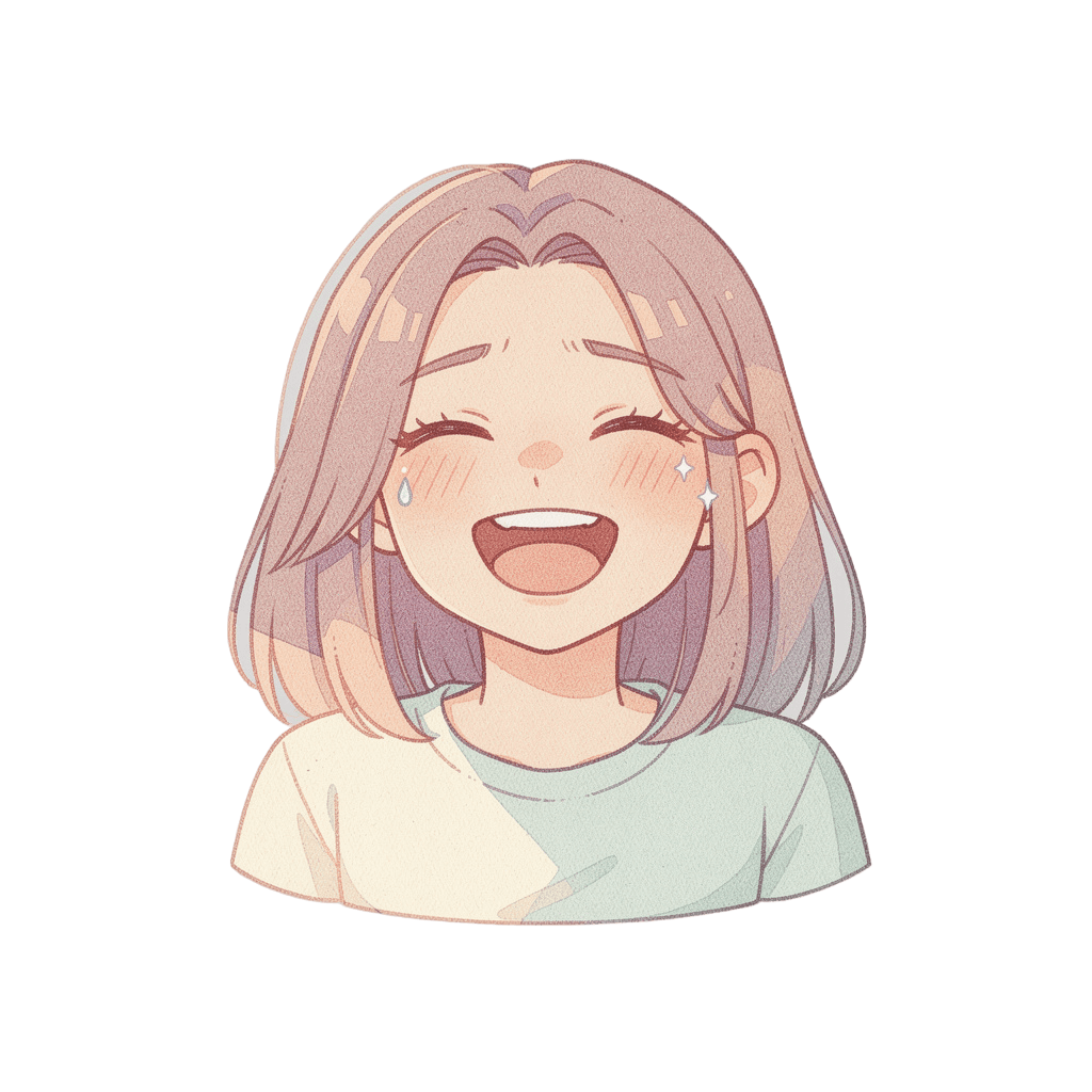 Woman — laughing Woman Twitch emote — laughing, Pastel style