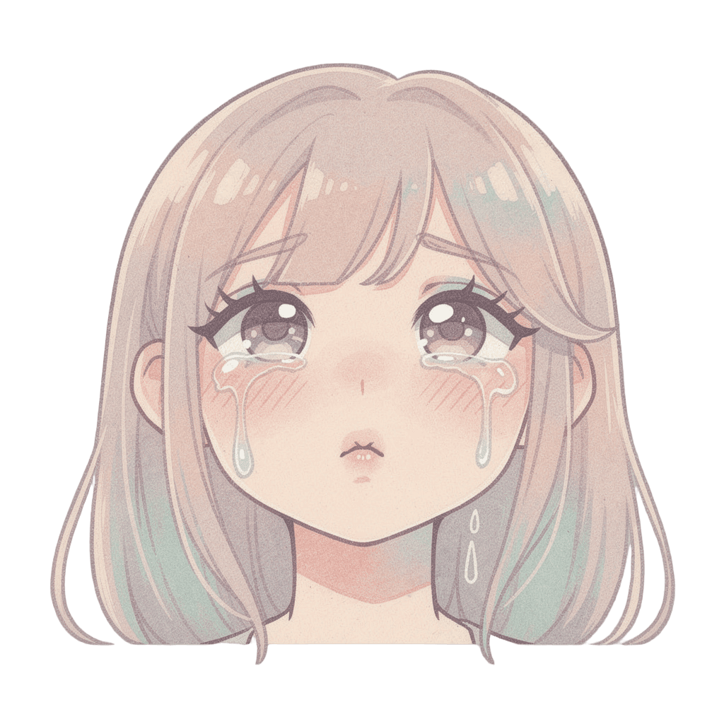 Woman — sad Woman Twitch emote — sad, Pastel style