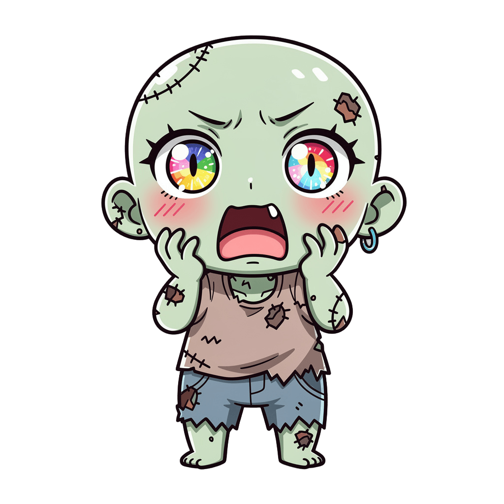 Zombie — surprised Zombie Twitch emote — surprised, Anime style