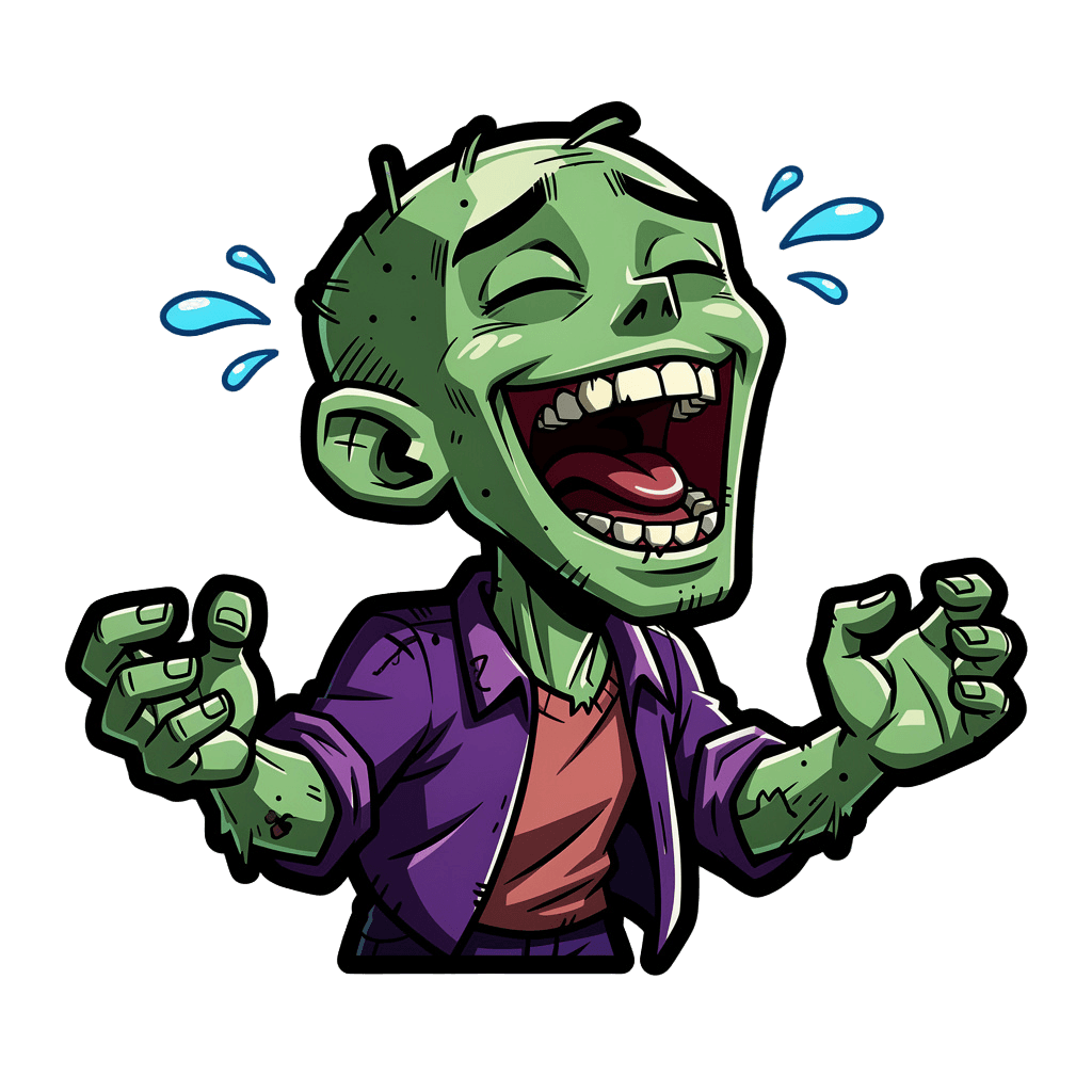Zombie — laughing Zombie Twitch emote — laughing, Cartoon style