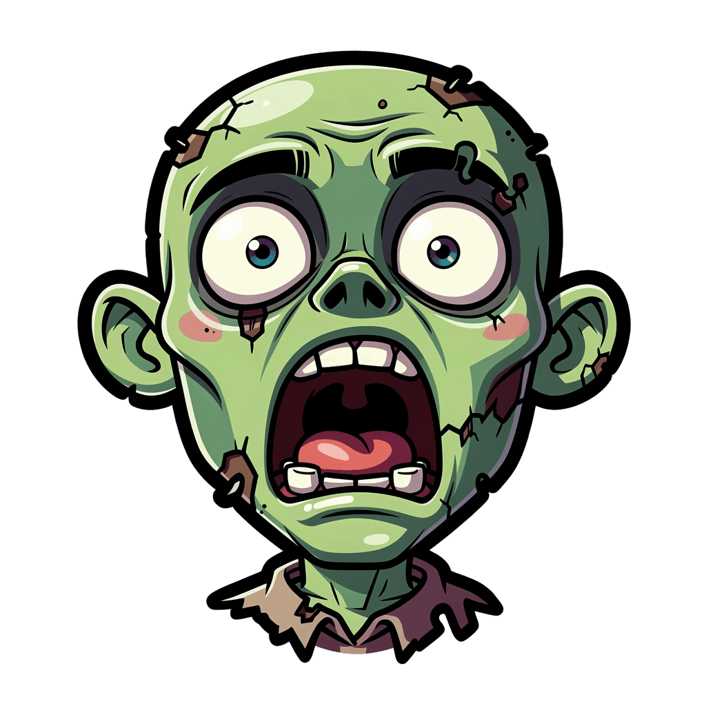 Zombie — surprised Zombie Twitch emote — surprised, Cartoon style