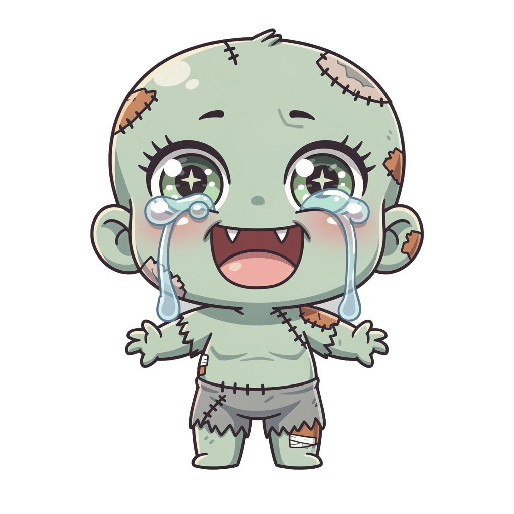 Zombie — laughing Zombie Twitch emote — laughing, Chibi style