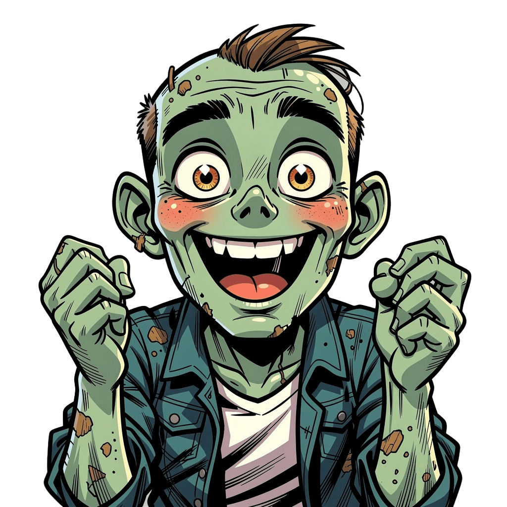 Zombie — happy Zombie Twitch emote — happy, Comic style