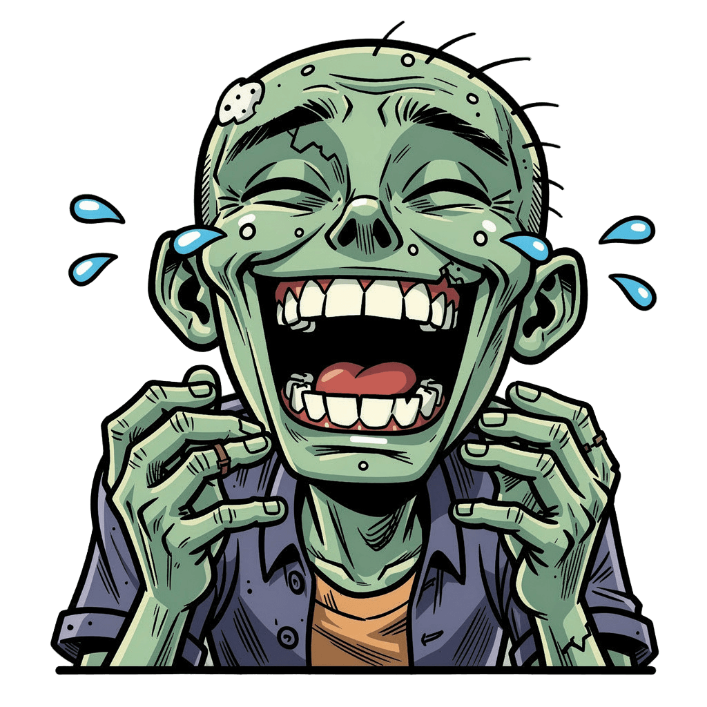 Zombie — laughing Zombie Twitch emote — laughing, Comic style