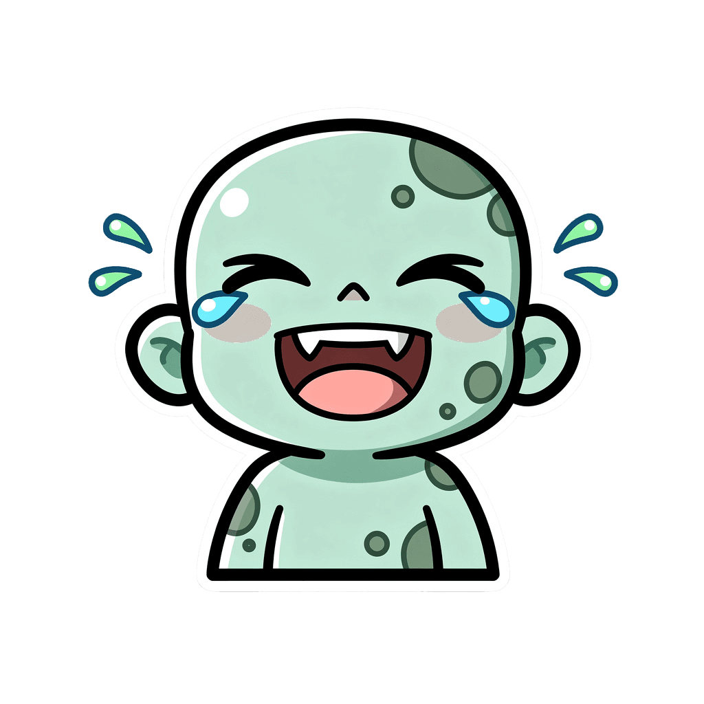 Zombie — laughing Zombie Twitch emote — laughing, Sticker style