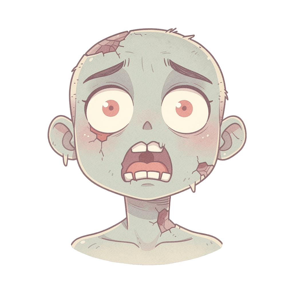 Zombie — surprised Zombie Twitch emote — surprised, Pastel style